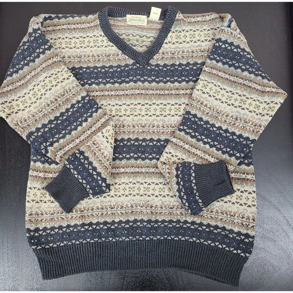 St. John's Bay Other - St. Johns Bay Earth Tones 80% Silk 20% Cotton V-Neck Pullover Sweater Men's L